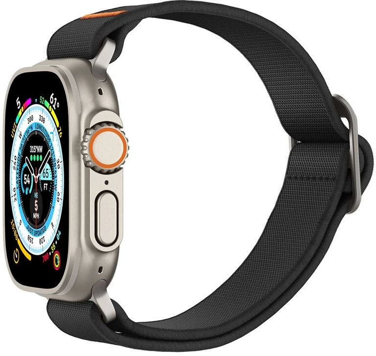 Spigen Fit Lite Ultra laikrodžio apyrankė 4 / 5 / 6 / 7 / 8 / 9 / SE / Ultra (42 / 44 / 45 / 49 mm) juodos spalvos
