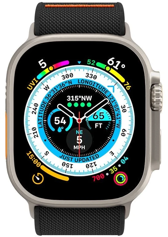 Spigen Fit Lite Ultra laikrodžio apyrankė 4 / 5 / 6 / 7 / 8 / 9 / SE / Ultra (42 / 44 / 45 / 49 mm) juodos spalvos