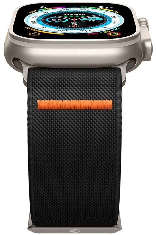 Spigen Fit Lite Ultra laikrodžio apyrankė 4 / 5 / 6 / 7 / 8 / 9 / SE / Ultra (42 / 44 / 45 / 49 mm) juodos spalvos
