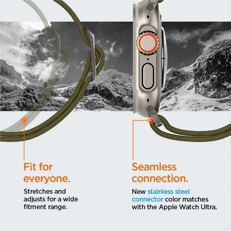 Dėklas „Spigen Fit Lite Ultra®“ dirželis, skirtas „Apple Watch 42/44/45/49 mm“ (chaki spalvos)