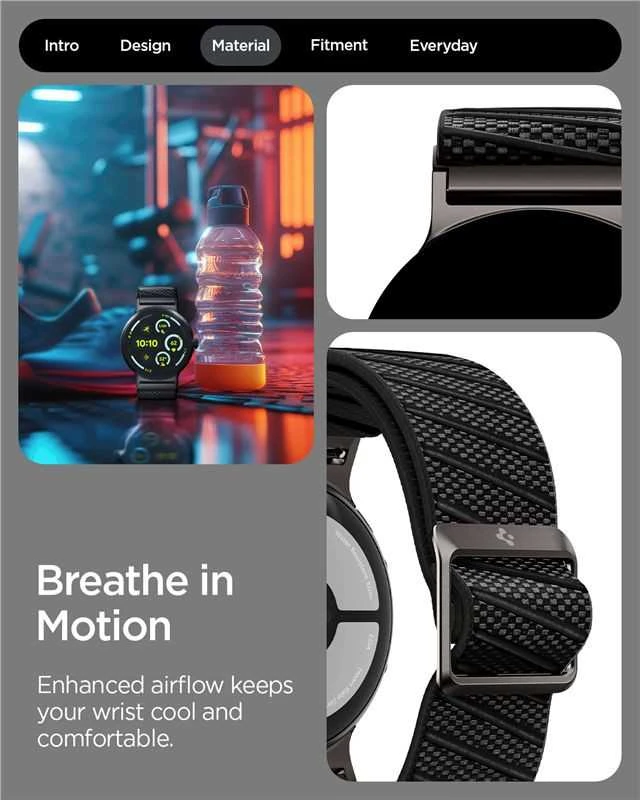 Spigen Lite Fit X Band, juodas - Google Pixel Watch 4/3/2/1 41mm