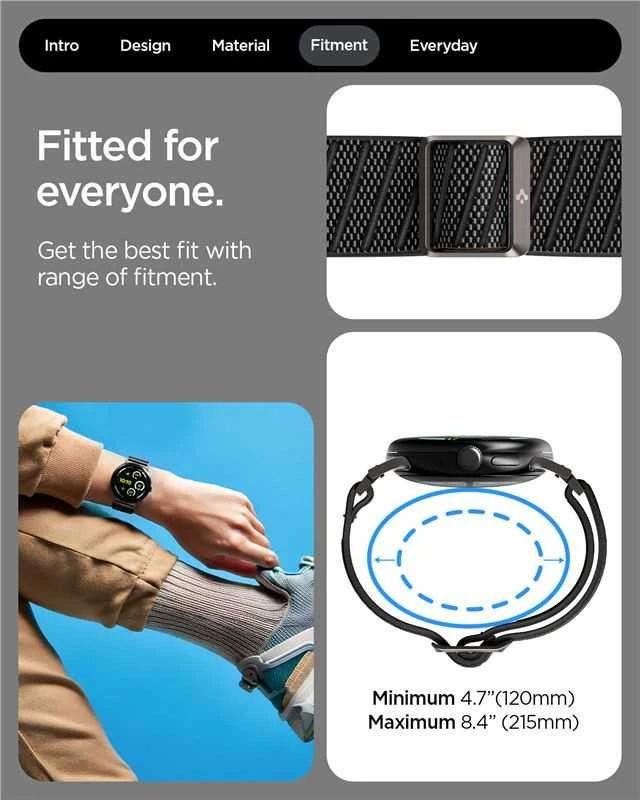 Spigen Lite Fit X Band, juodas - Google Pixel Watch 4/3/2/1 41mm
