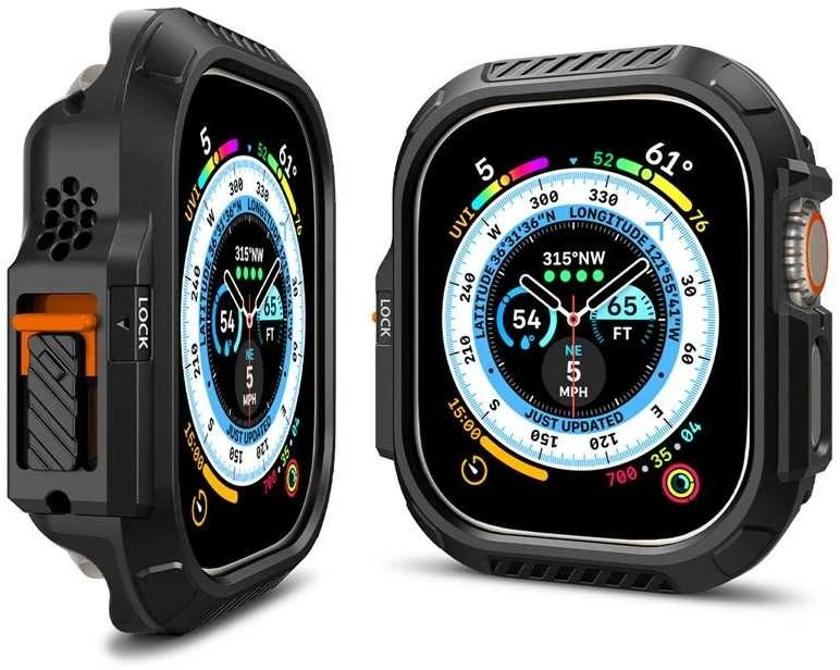 Spigen Lock Fit, juodas - Apple Watch Ultra 2/Ultra 49mm