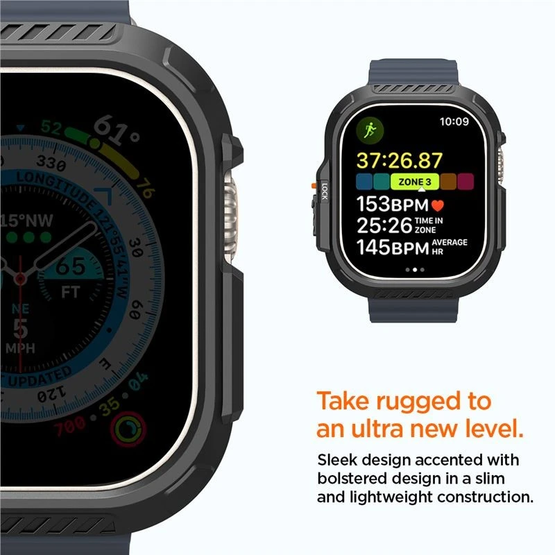 Spigen Lock Fit, juodas - Apple Watch Ultra 2/Ultra 49mm