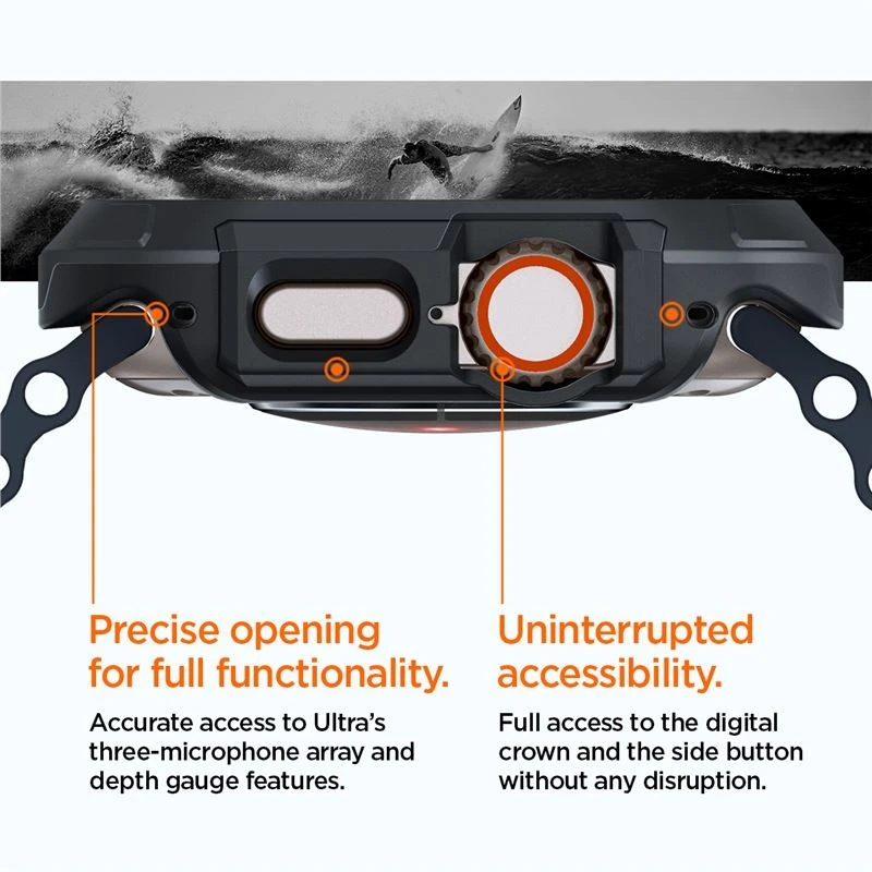 Spigen Lock Fit, juodas - Apple Watch Ultra 2/Ultra 49mm