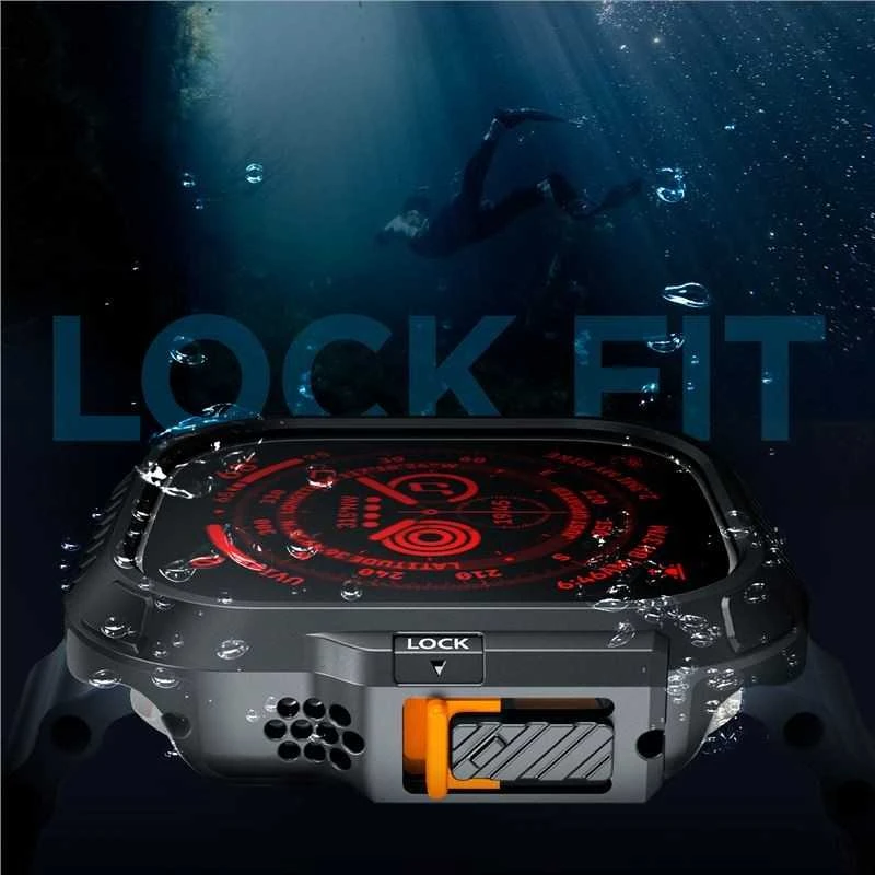 Spigen Lock Fit, juodas - Apple Watch Ultra 2/Ultra 49mm