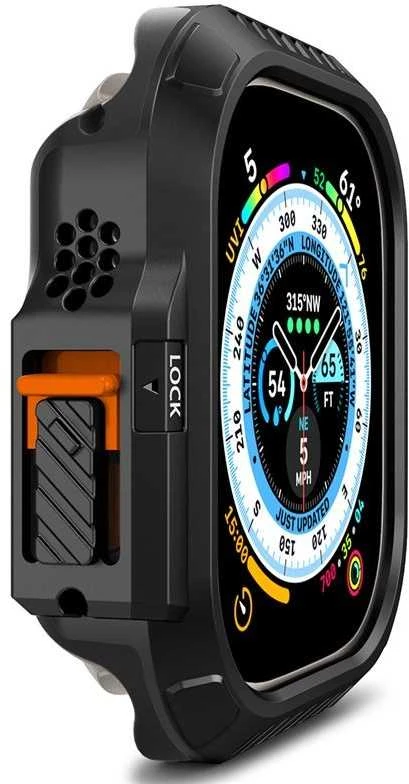Spigen Lock Fit, juodas - Apple Watch Ultra 2/Ultra 49mm