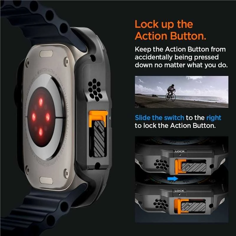 Spigen Lock Fit, juodas - Apple Watch Ultra 2/Ultra 49mm
