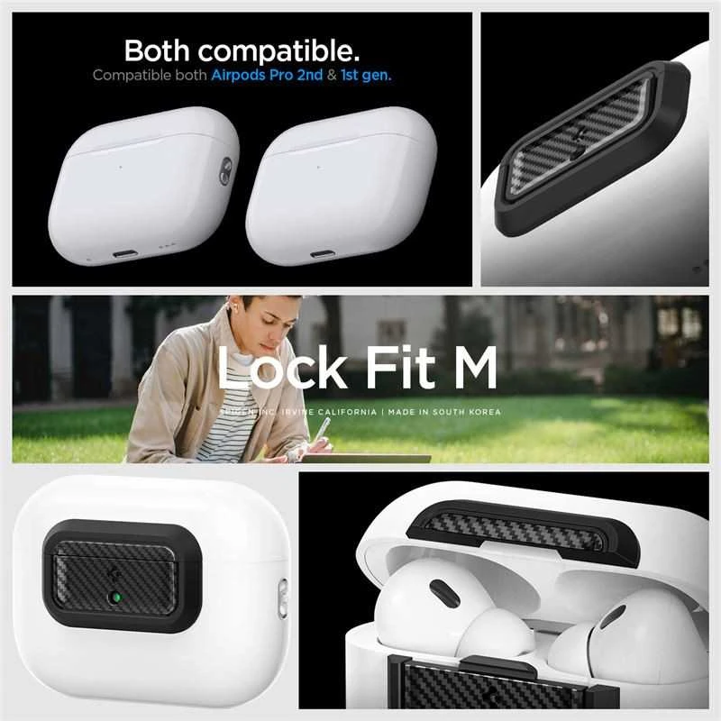 Spigen Lock Fit M, anglies - AirPods Pro (2-osios/1-osios kartos)