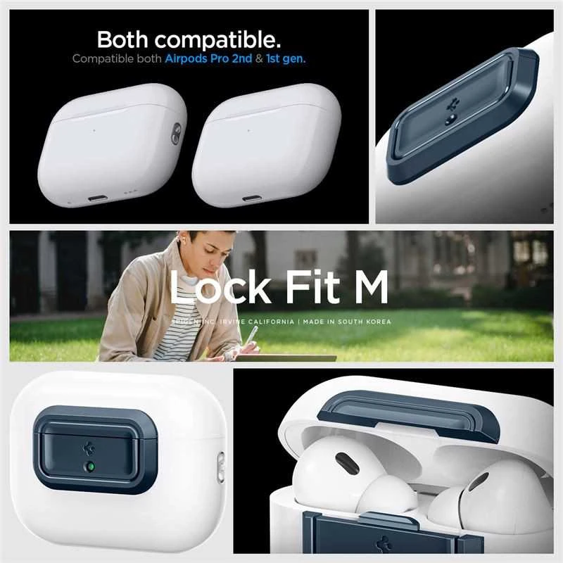 Spigen Lock Fit M, metalinis skalūnas - AirPods Pro (2-os/1-os kartos)