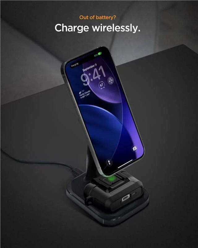 Dėklas Spigen Lock Fit, matte juodas - AirPods Pro 3