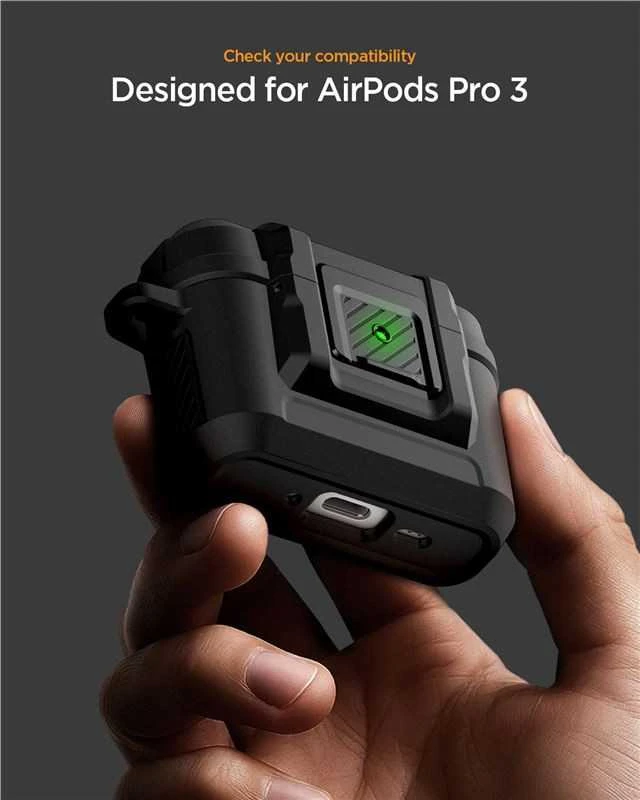 Dėklas Spigen Lock Fit, matte juodas - AirPods Pro 3