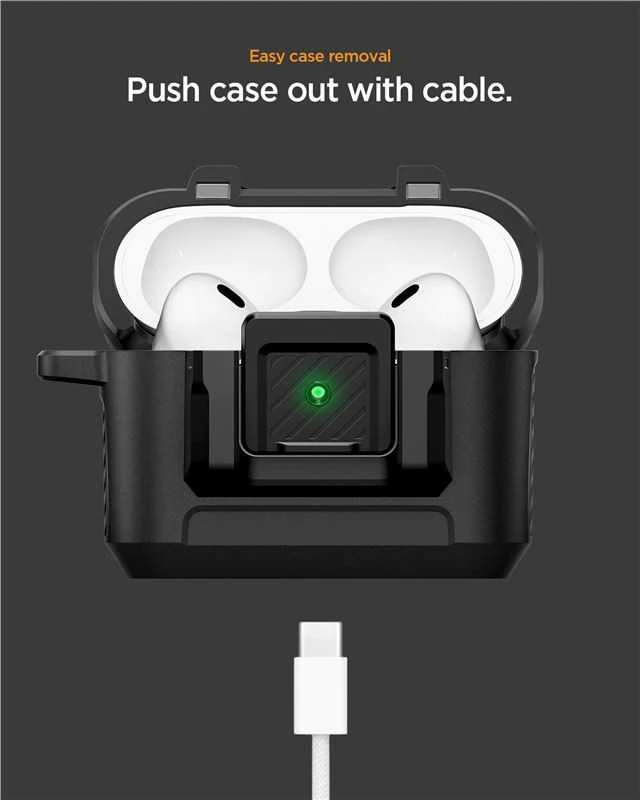 Dėklas Spigen Lock Fit, matte juodas - AirPods Pro 3