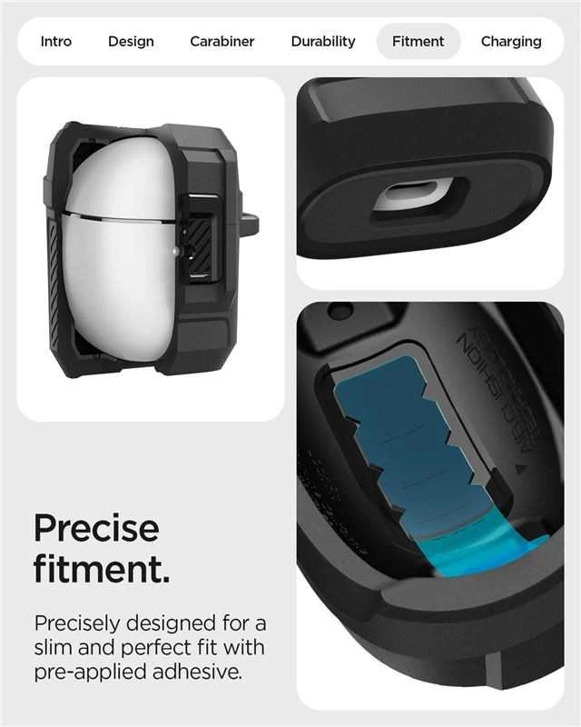 Spigen „Lock Fit“, matinės juodos spalvos – „Google Pixel Buds 2a“