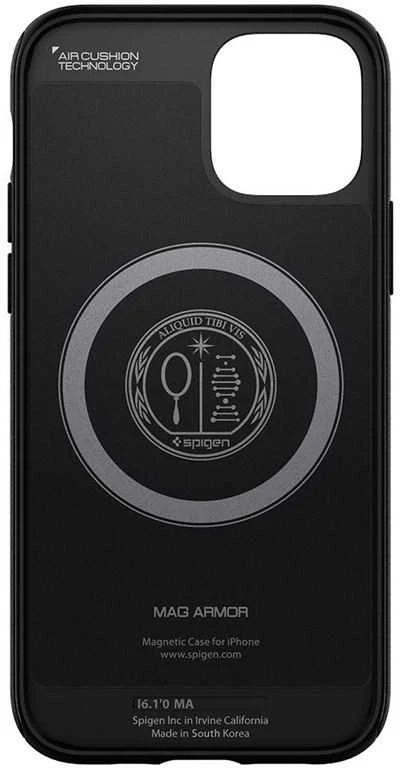 Spigen Mag Armor dėklas, skirtas iPhone 12 / 12 Pro matinės juodos spalvos