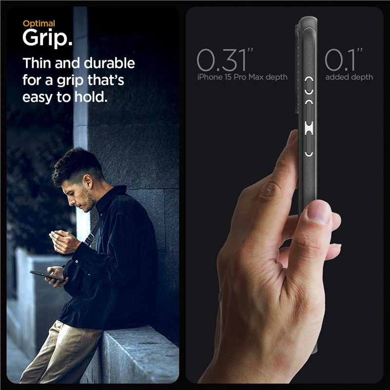 Spigen Mag Armor (MagFit) dėklas skirtas Apple iPhone 15 Pro Max, spalva - Matte Black