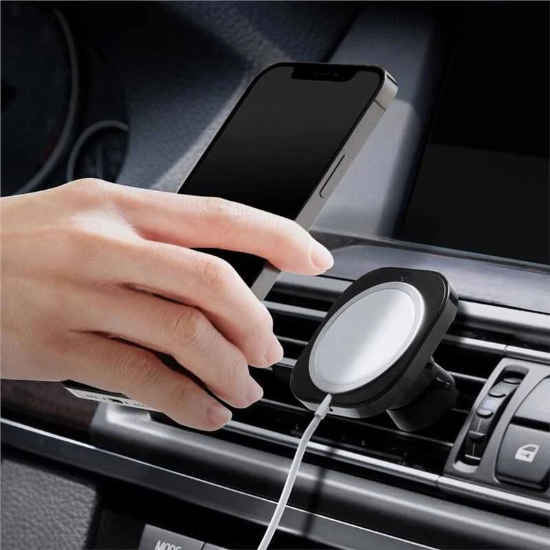 „Spigen MagFit“ automobilio laikiklis, skirtas „MagSafe“ įkrovikliui