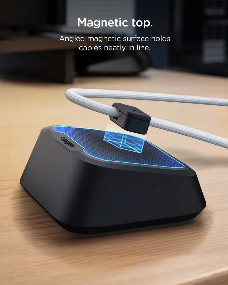 Spigen Magnetinis kabelių laikiklis, juodas