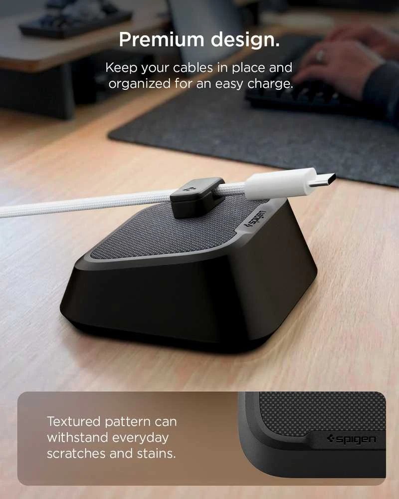 Spigen Magnetinis kabelių laikiklis, juodas