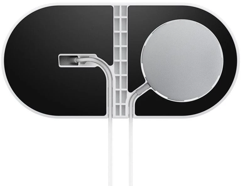 Laikiklis-stovas SPIGEN MAG FIT DUO MagSafe/Watch baltas