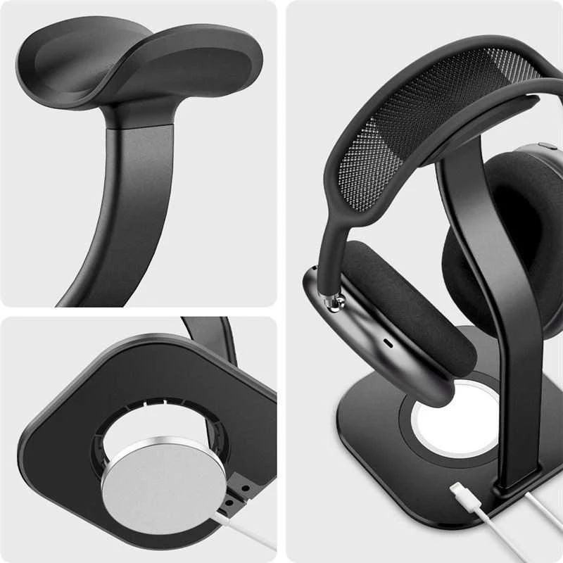 Spigen MagSafe Charger Stand laikiklis AirPods Max ausinėms (juodas)