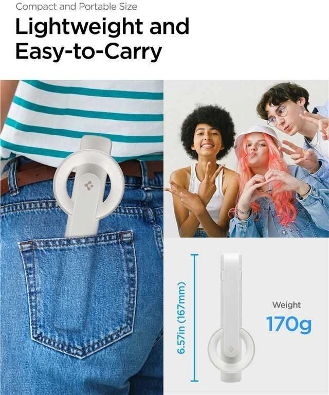 Asmenukių lazda Spigen S571W MagSafe Bluetooth with tripod – juodos spalvos