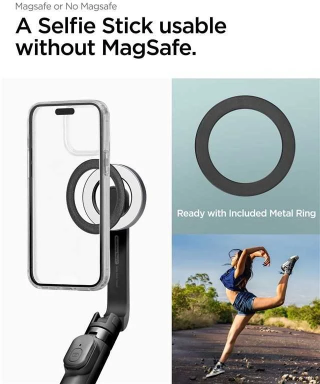 Asmenukių lazda Spigen S571W MagSafe Bluetooth with tripod – juodos spalvos