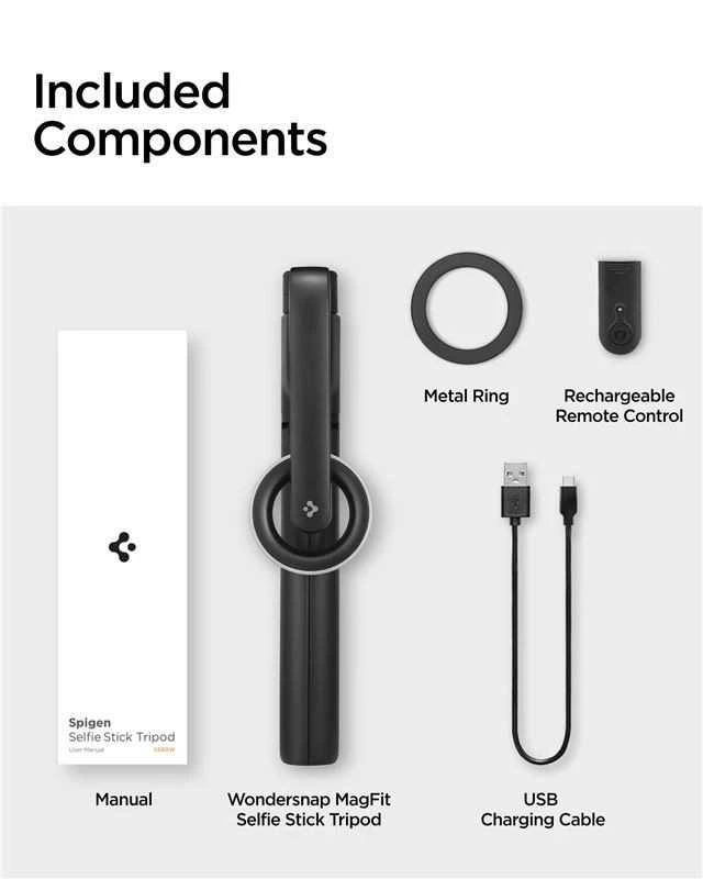 Spigen S580W MagSafe Bluetooth asmenukių lazda su trikoju – juodos spalvos