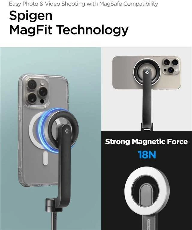 Spigen S580W MagSafe Bluetooth asmenukių lazda su trikoju – juodos spalvos