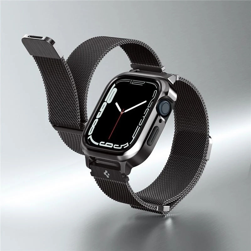 Dėklas Spigen Metal Fit Pro, grafitinė - Apple Watch 9/8/7 45mm