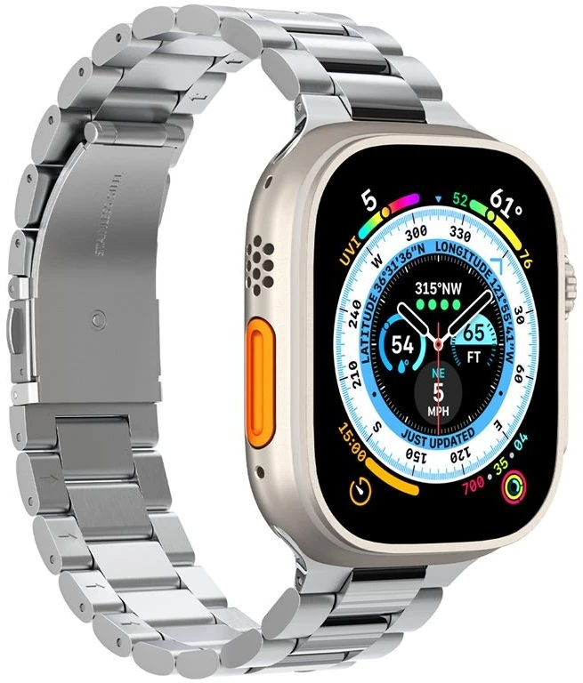 Spigen Modern Fit 316L dirželis, sidabro spalvos - Apple Watch 49mm/46mm/45mm/44mm/42mm