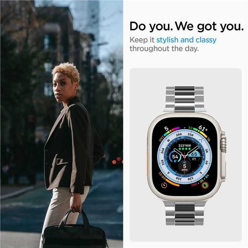 Spigen Modern Fit 316L Band, sidabrinis - Apple Watch 49mm/46mm/45mm/44mm/42mm