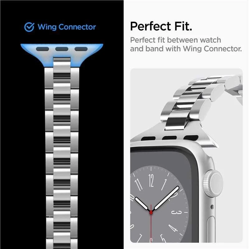 Spigen Modern Fit 316L Band, sidabrinis - Apple Watch 42mm/41mm/40mm/38mm