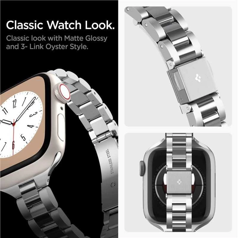 Spigen Modern Fit 316L Band, sidabrinis - Apple Watch 42mm/41mm/40mm/38mm