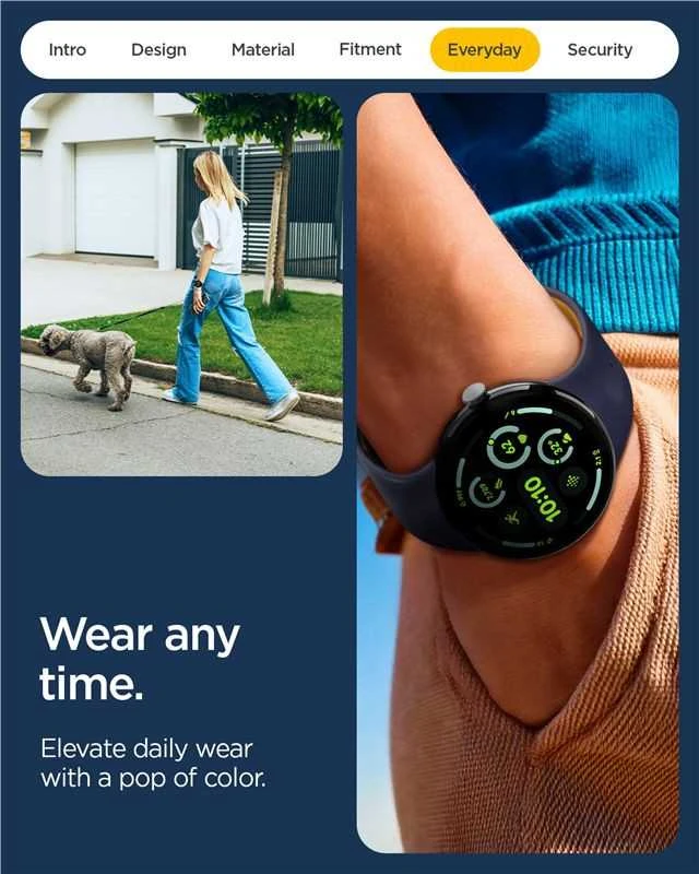 „Spigen Nano Pop Band“, mėlynių ir tamsiai mėlynas – „Google Pixel Watch 4/3/2/1“ 41 mm