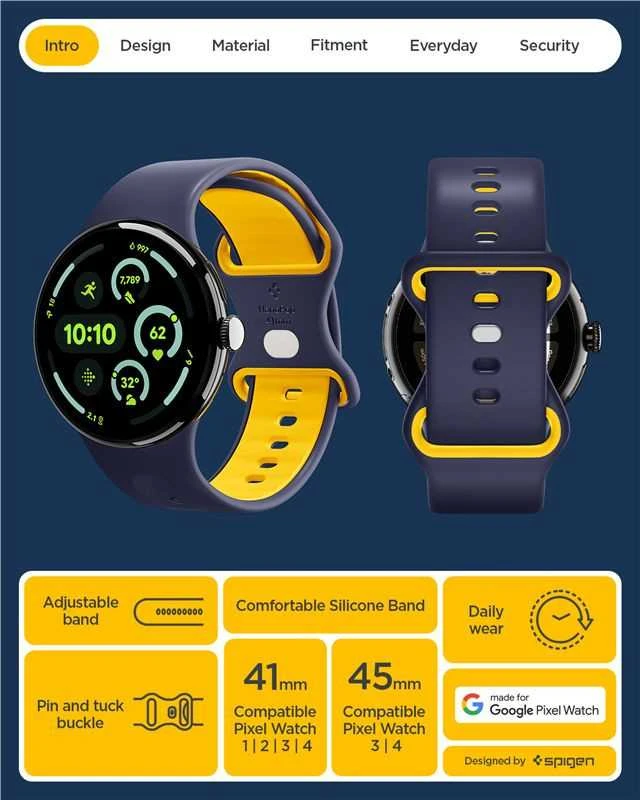 „Spigen Nano Pop Band“, mėlynių ir tamsiai mėlynas – „Google Pixel Watch 4/3/2/1“ 41 mm
