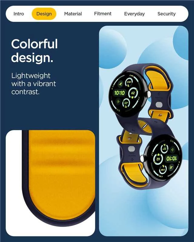 „Spigen Nano Pop Band“, mėlynių ir tamsiai mėlynas – „Google Pixel Watch 4/3/2/1“ 41 mm