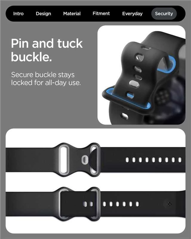 Spigen Nano Pop Band, juodas sesame - Google Pixel Watch 4/3/2/1 41mm
