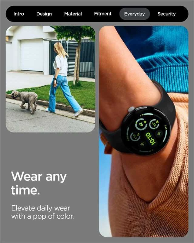 Spigen Nano Pop Band, juodas sesame - Google Pixel Watch 4/3/2/1 41mm