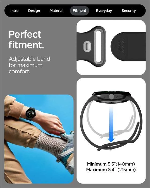 Spigen Nano Pop Band, juodas sesame - Google Pixel Watch 4/3/2/1 41mm
