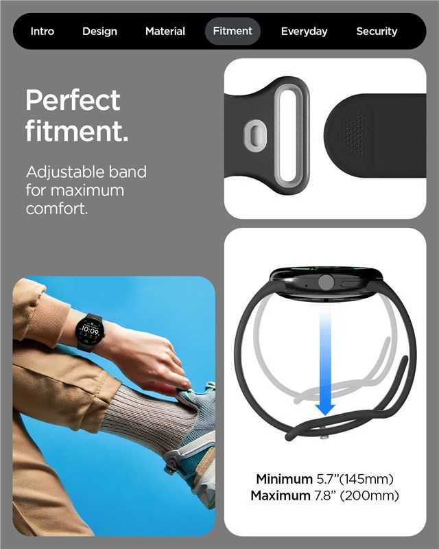 Spigen Nano Pop Band, juodas sesame - Google Pixel Watch 4/3 45mm
