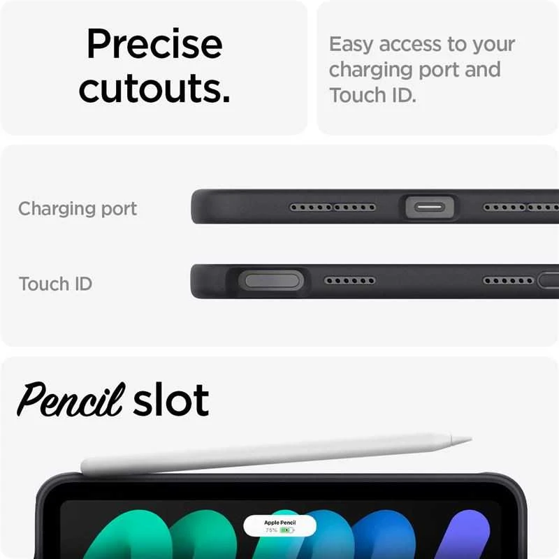 Spigen „Nano Pop“, juodojo sezamo spalvos – „iPad mini 2024/6“