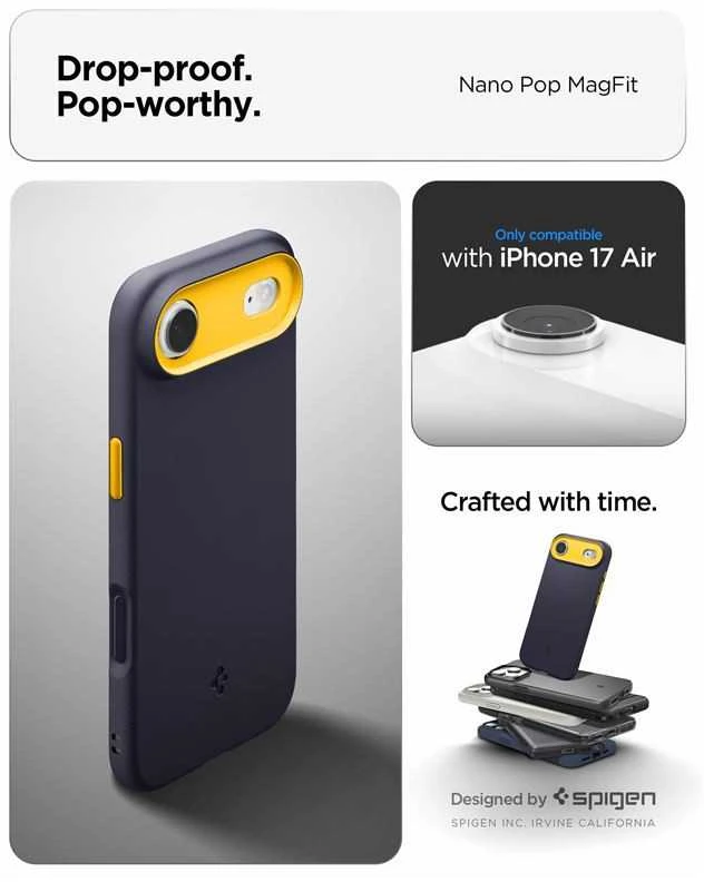 Spigen Nano Pop MagSafe dėklas skirtas Apple iPhone 17 Air – Navy mėlynos spalvos