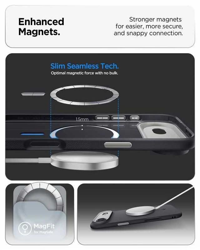 Spigen Nano Pop MagSafe dėklas skirtas Apple iPhone 17 Air – juodos spalvos