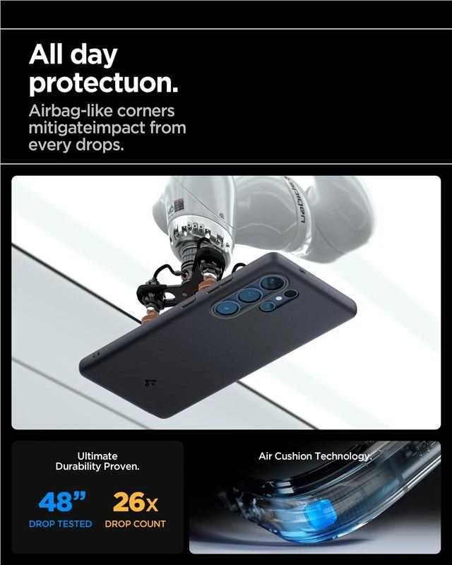 Spigen Caseology Nano Pop dėklas skirtas Samsung Galaxy S25 Ultra – juodos spalvos