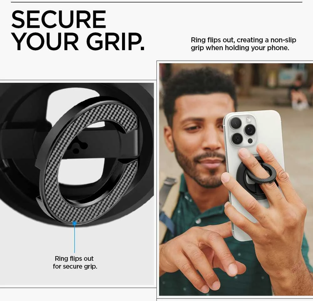 Spigen O-Mag magnetinis telefono laikiklis su reguliuojamu stovu