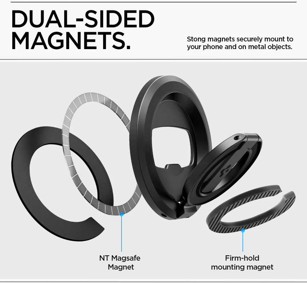 Spigen O-Mag magnetinis telefono laikiklis su reguliuojamu stovu