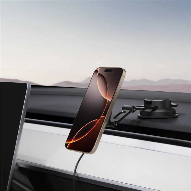 „Spigen OneTap Pro 4 MagSafe“ automobilinis įkroviklis, juodas - belaidis / prietaisų skydelio / priekinio stiklo laikiklis