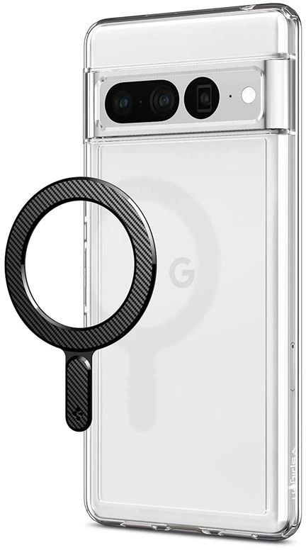 Dėklas Spigen OneTap Ring magnetinė plokštelė, anglies raštas