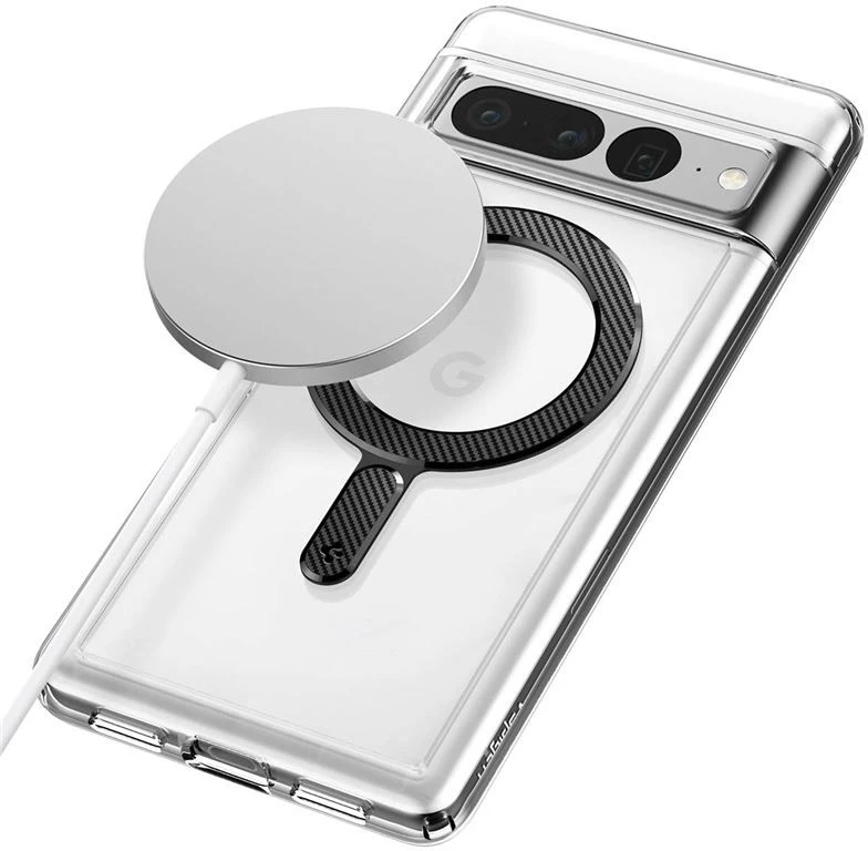 Dėklas Spigen OneTap Ring magnetinė plokštelė, anglies raštas